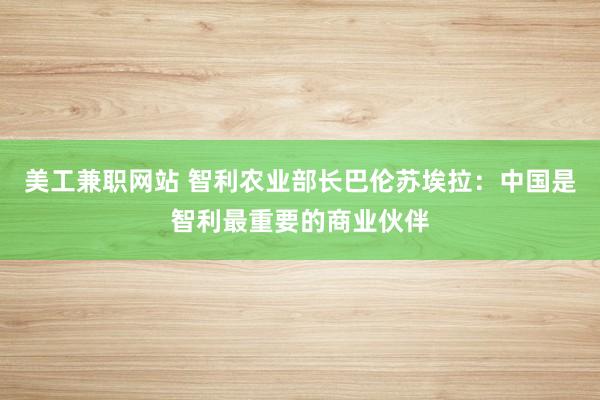 美工兼职网站 智利农业部长巴伦苏埃拉：中国是智利最重要的商业伙伴